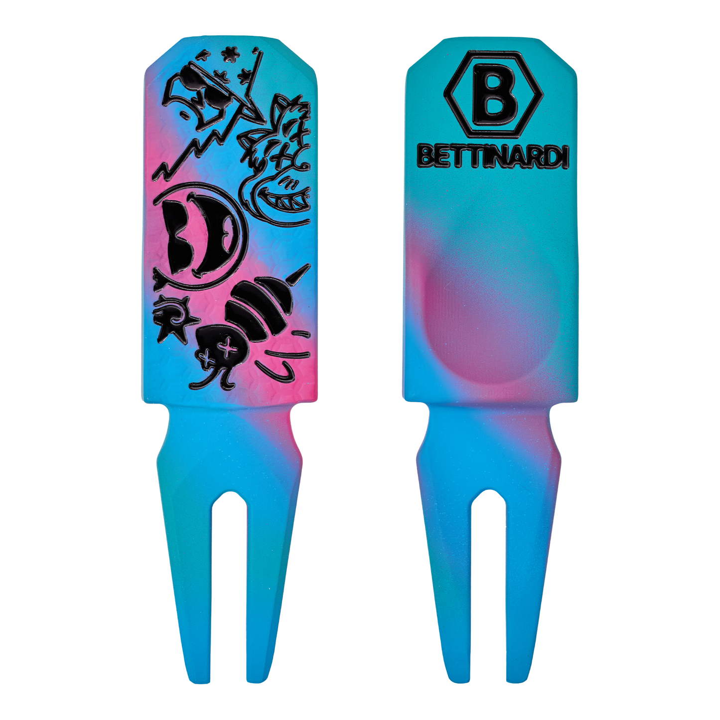 Bettipalooza Multi Icon Rainbow Double Prong Divot Tool